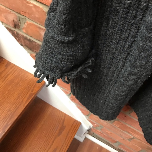 IB Diffusion Vintage 90s Cable Knit Long Sweater Coat Cardigan Wool Cozy Warm S - Picture 10 of 15